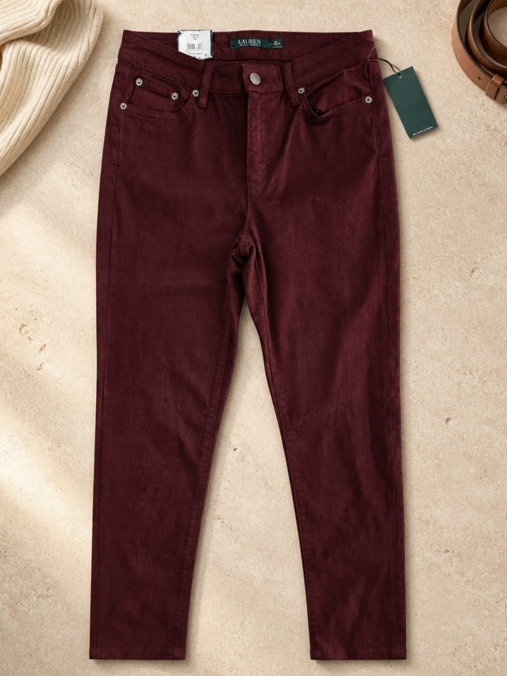 Lauren Ralph Lauren Pinot Noir Wine Premiere Straight Leg Curvy Jean Size 4